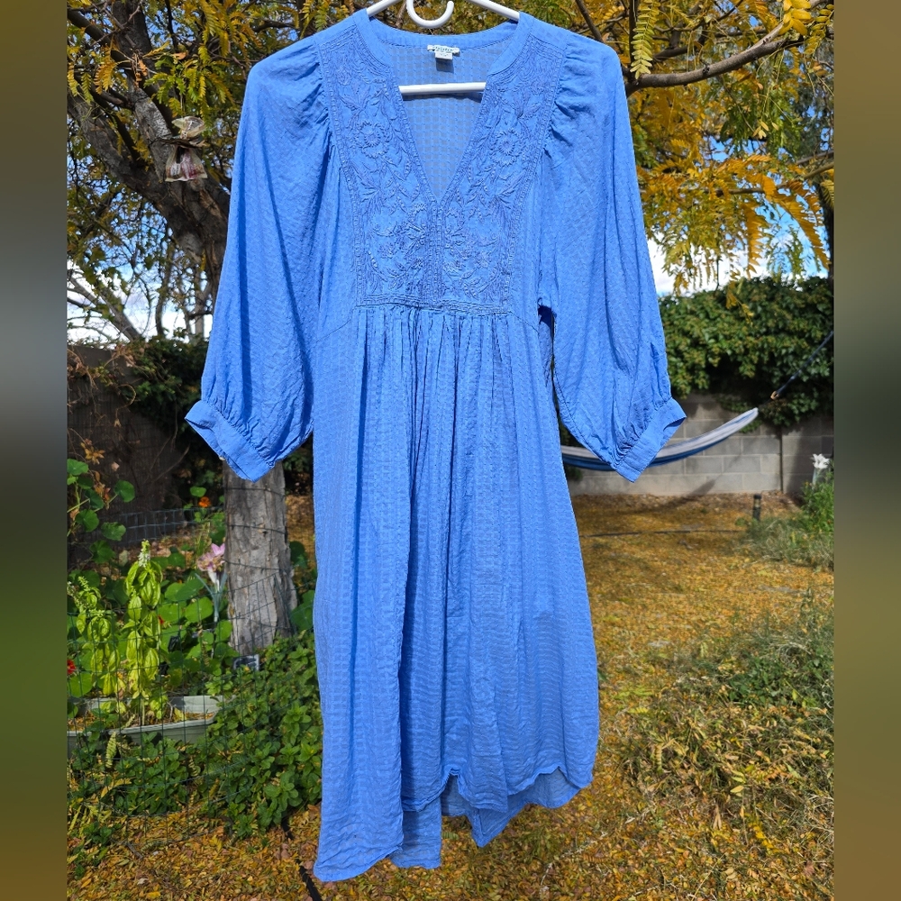 Sundance Azure Lace Detail Midi Dress And Slip with Pockets